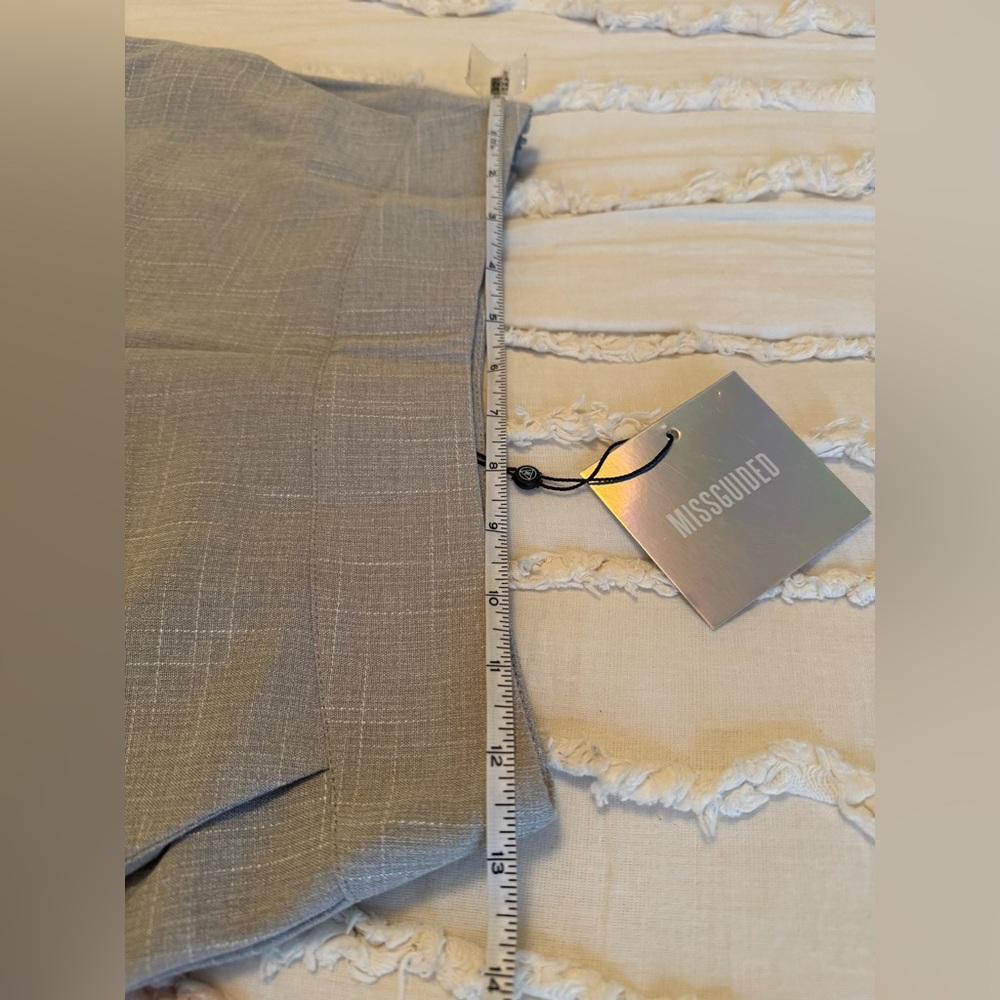 🆕 NWT MISSGUIDED Wide Leg Side-Zip Cropped Trouser • Gray • XS - Picture 13 of 16